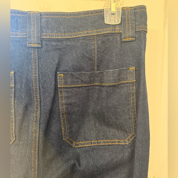 LOFT Petite High Rise Wide Leg Jeans in Dark Rinse Wash, size 27/4P - Picture 7 of 8